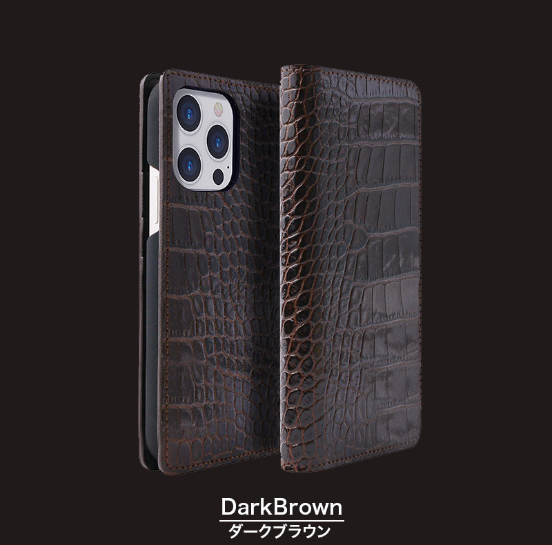 ABBI SIGNATURE『イタリアンレザー クロコダイアリーケース』ブラウン