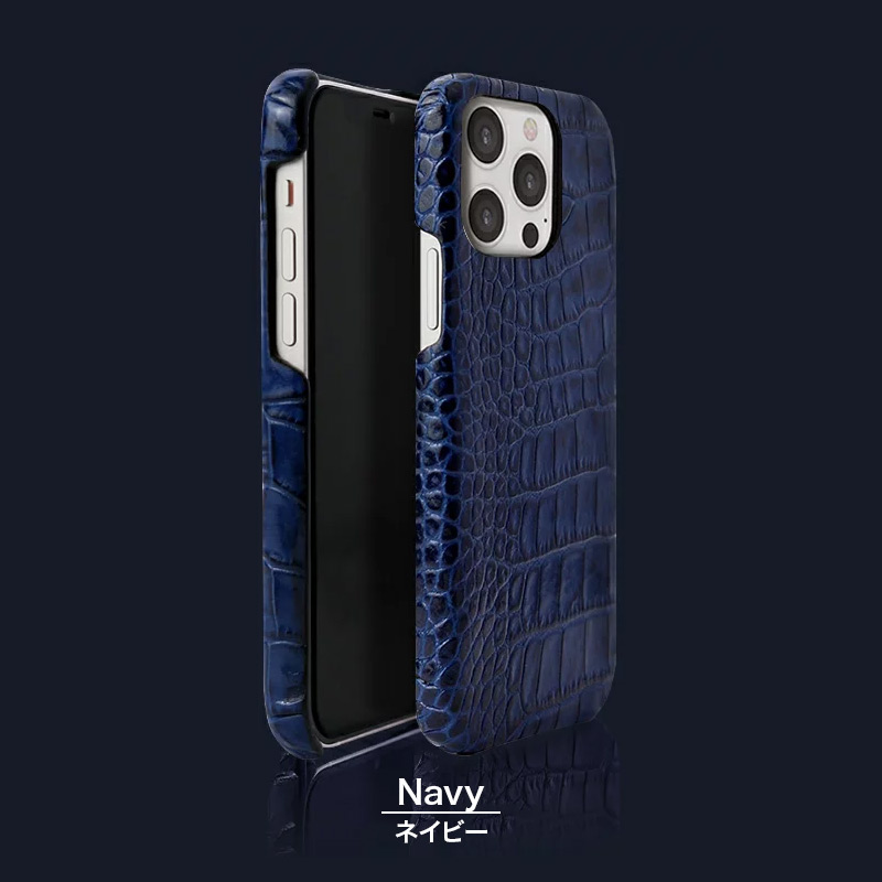 ABBI SIGNATURE『クロコバックカバーケース』ネイビー