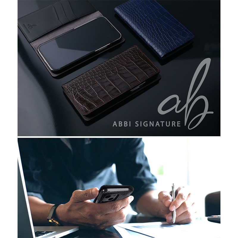 ビジネスシーンにもマッチするABBI SIGNATUREの手帳型ケース