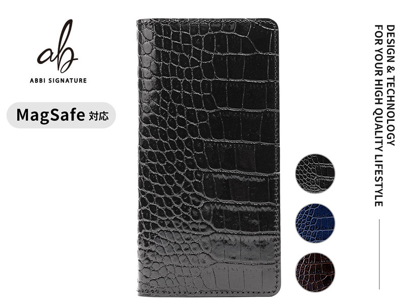 全３色MagSafe対応 LIPARI イタリアンレザー ダイアリーケース