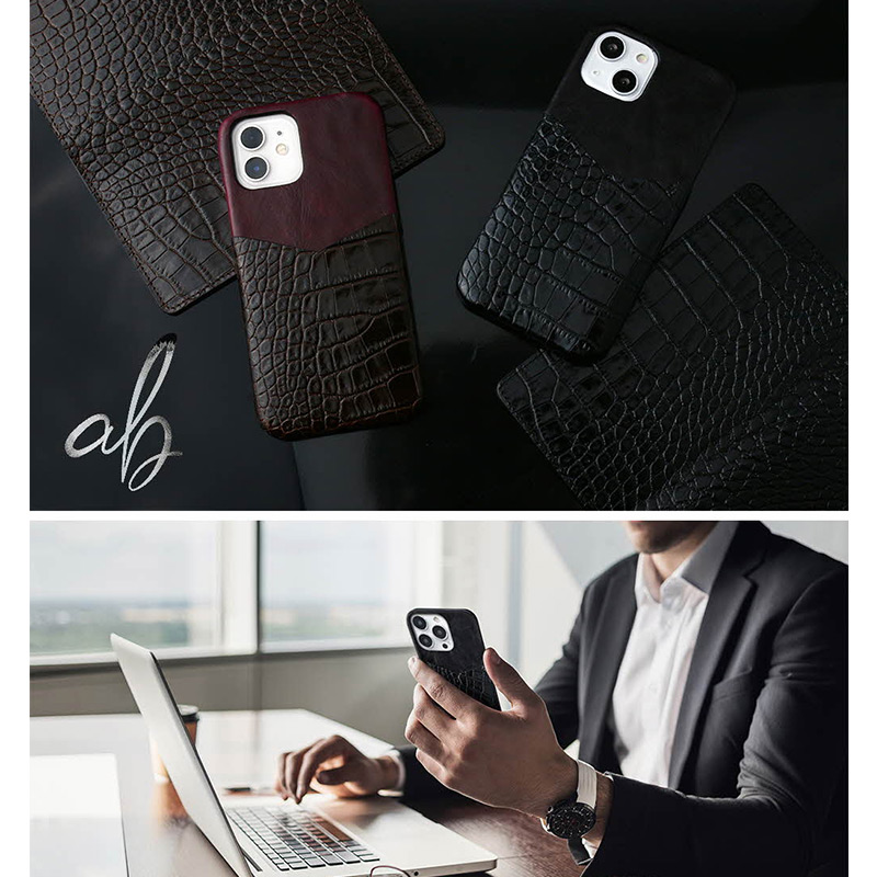 2種類の高級イタリアンレザーを使用したスマホケース「イタリアンレザー コンビバックケース」