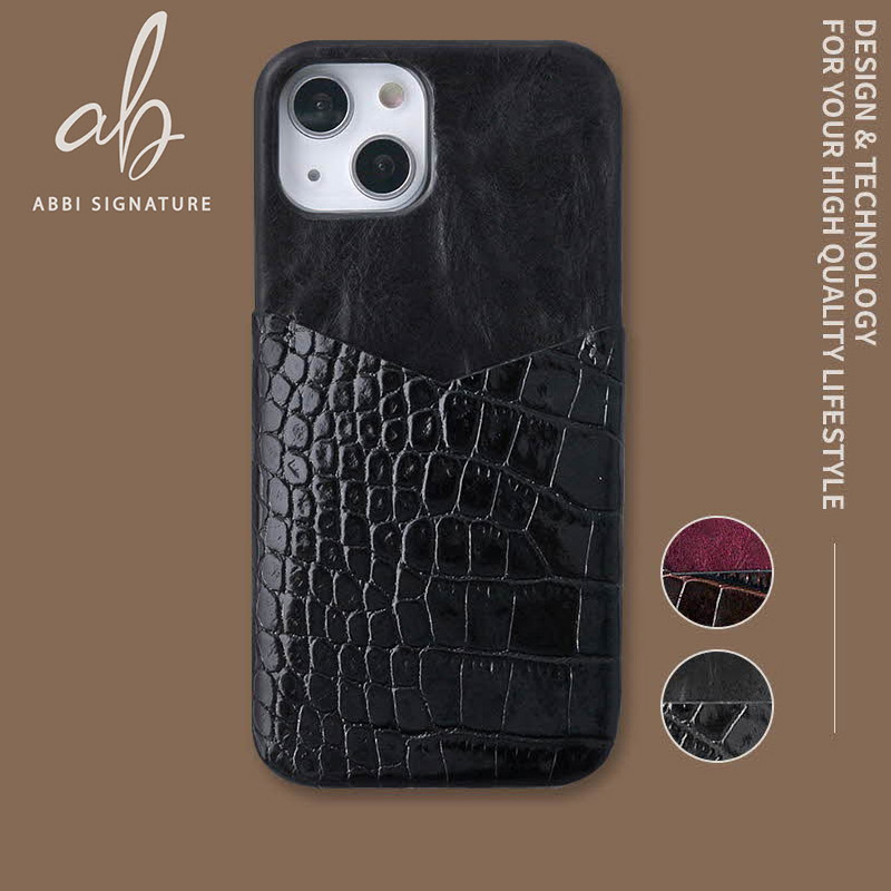 2種類の高級イタリアンレザーを使用したスマホケース「イタリアンレザー コンビバックケース」