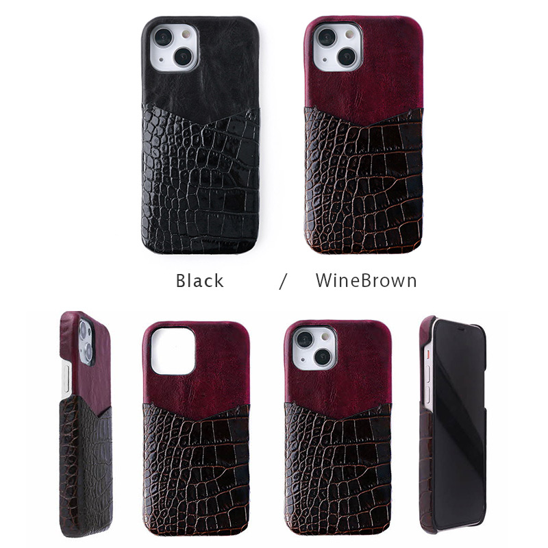 2種類の高級イタリアンレザーを使用したスマホケース「イタリアンレザー コンビバックケース」は２色展開