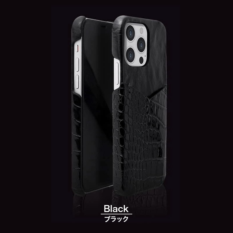 高級イタリアンレザーを使用したスマホケース「イタリアンレザー コンビバックケース」ブラック