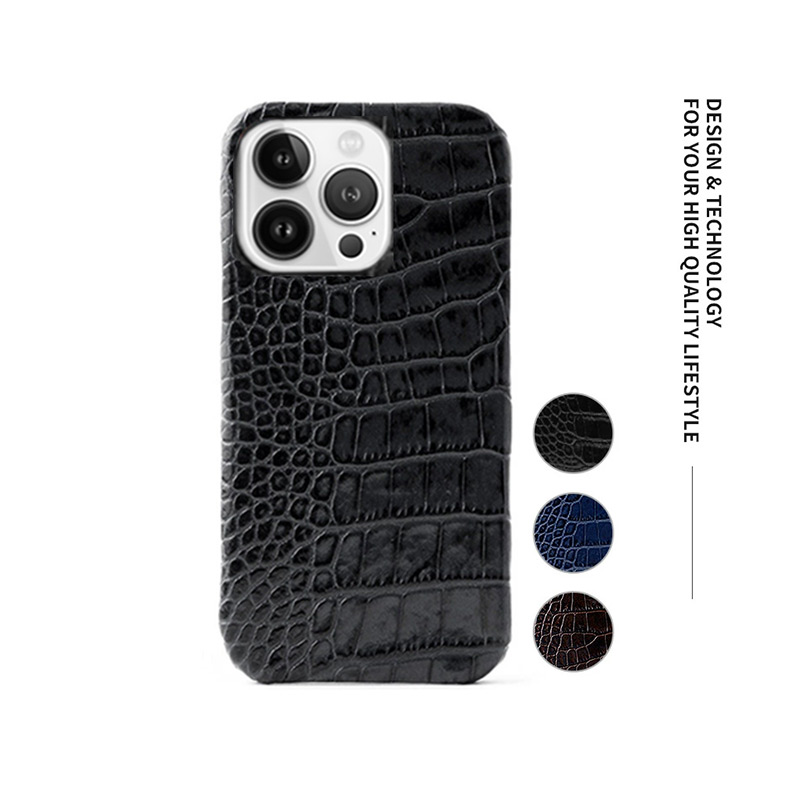 イタリアンレザー クロコ バック カバーケース for iPhone13Proケース 本革 背面 カバー