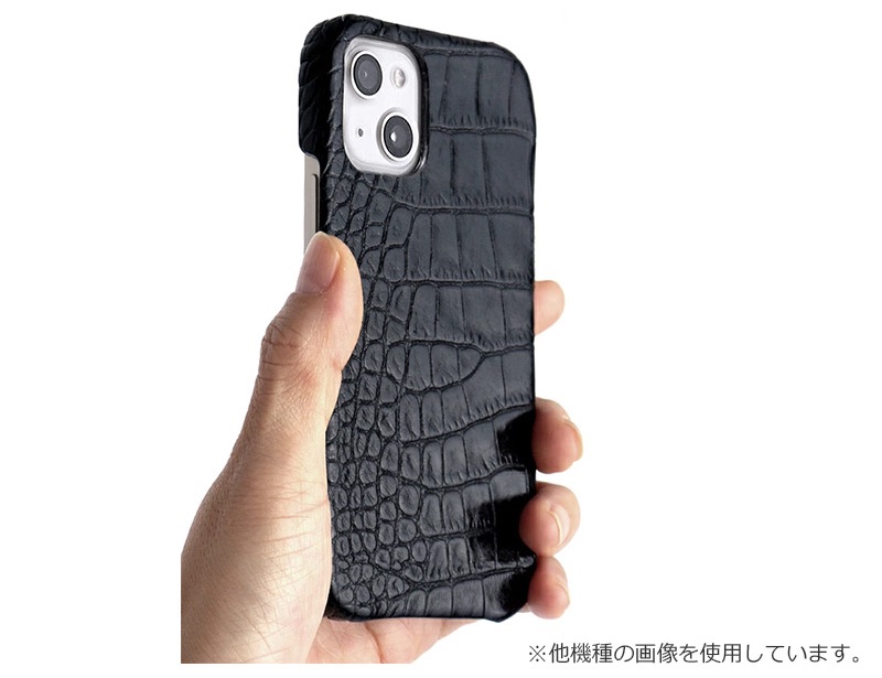 スリムで持ちやすいイタリアンレザー クロコ バック カバーケース for iPhone13Proケース 本革 背面 カバー