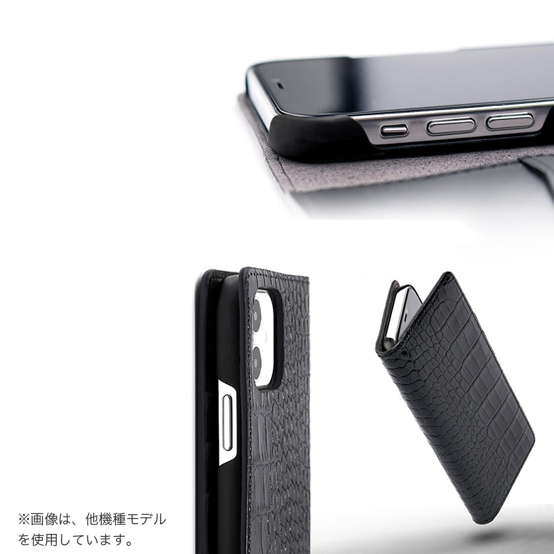 ABBI SIGNATURE『イタリアンレザー クロコダイアリーケース』は端末をしっかりサポートします。