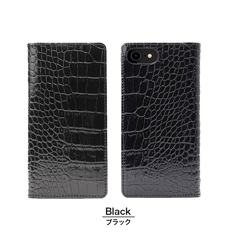 ABBI SIGNATURE『イタリアンレザー クロコダイアリーケース』ブラック