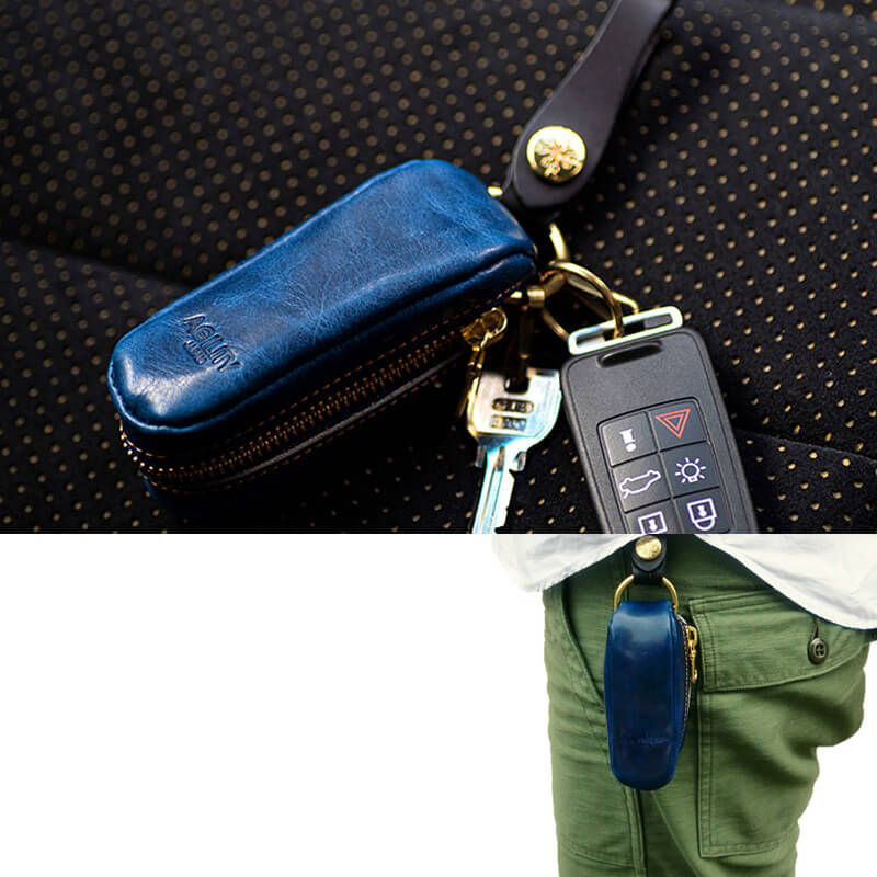 スナップホック式のループで吊り下げることができます。