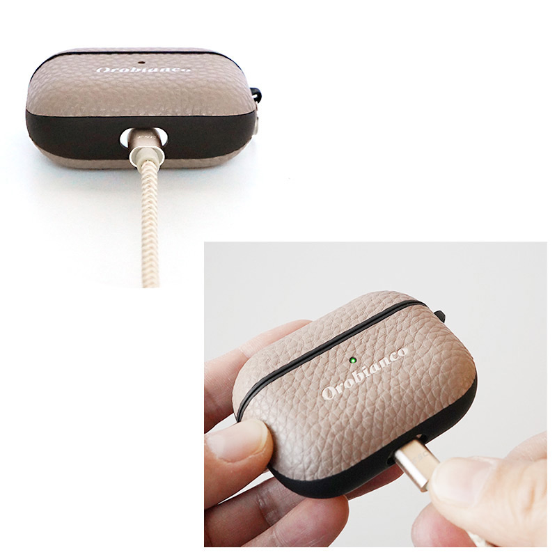 ケースを装着した状態でケーブル充電もできます。