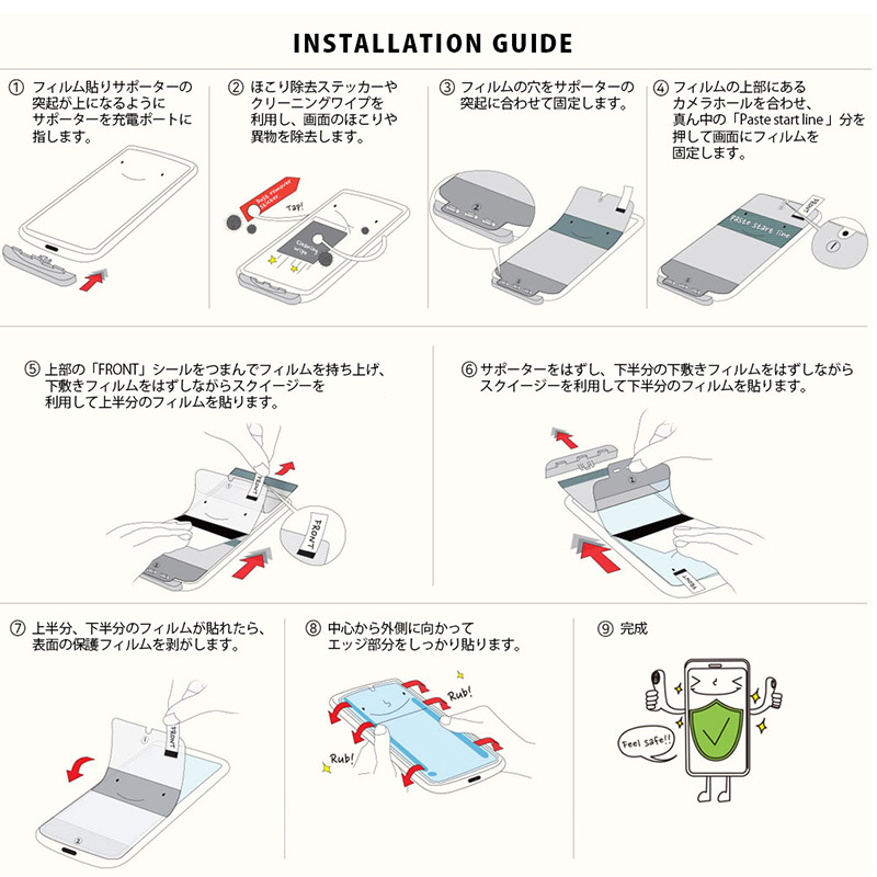 フィルム貼り付け方法