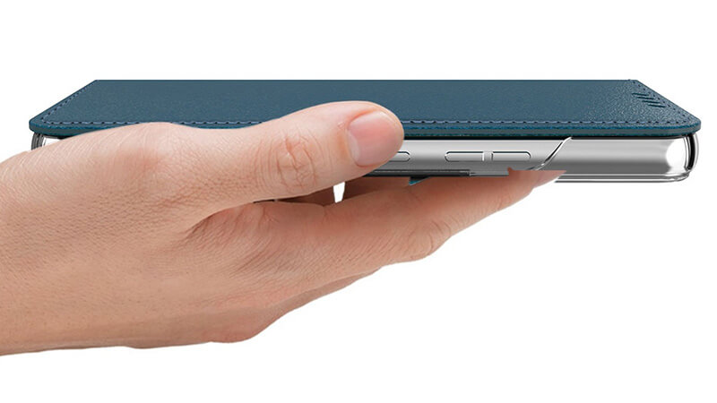 アラリーのマスタングダイアリー手帳型ケースははスリム。