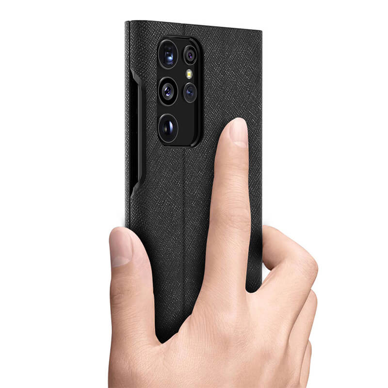 アラリーのボンネットスタンド手帳型ケース、シンプルなデザイン。