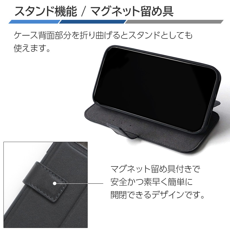 ケース背面部分を折り曲げるとスタンドとしても使えます。