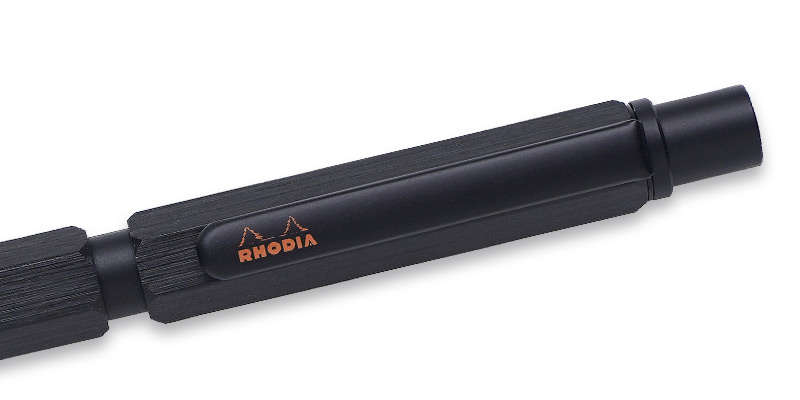 ブラック色のロディアマルチペンのクリップ部分拡大画像