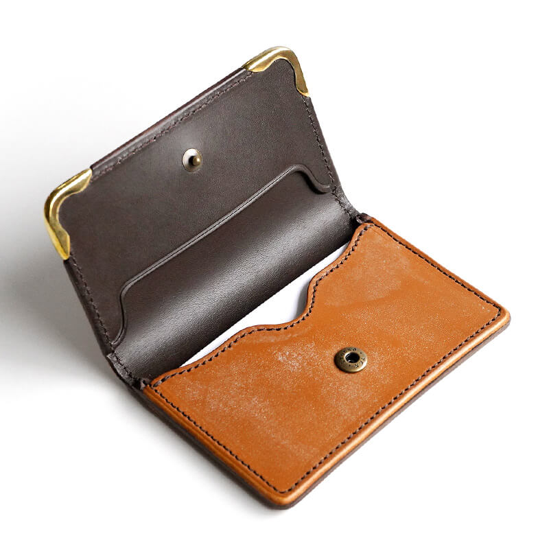 池之端銀革店 cramp 英国製ブライドルレザー使用 サイド金具付き 名刺入れ