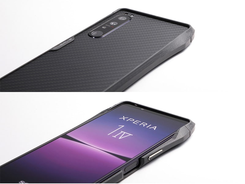 バンパーの縁が液晶面やカメラレンズ面よりも高い様子