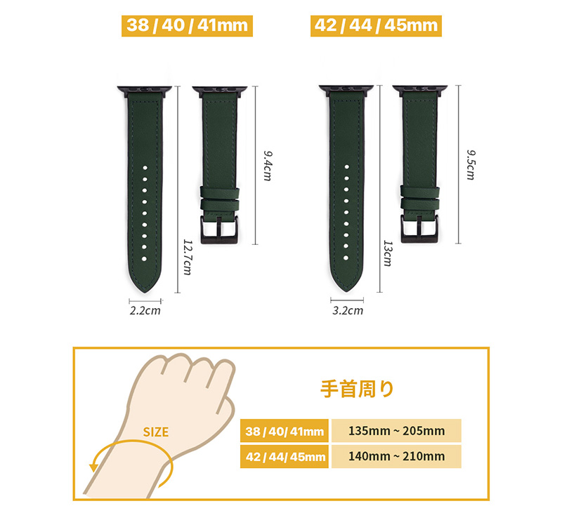 バンドサイズの展開は２種類