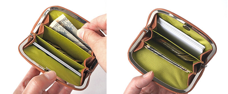 お札は二つ折りや三つ折りで収納できます