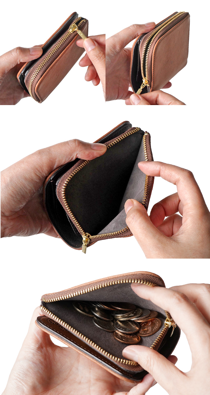 L字ファスナータイプの小銭入れ