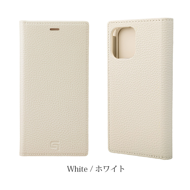 GRAMAS グラマス Shrunken-calf Genuine Leather Book Case。ホワイト White。