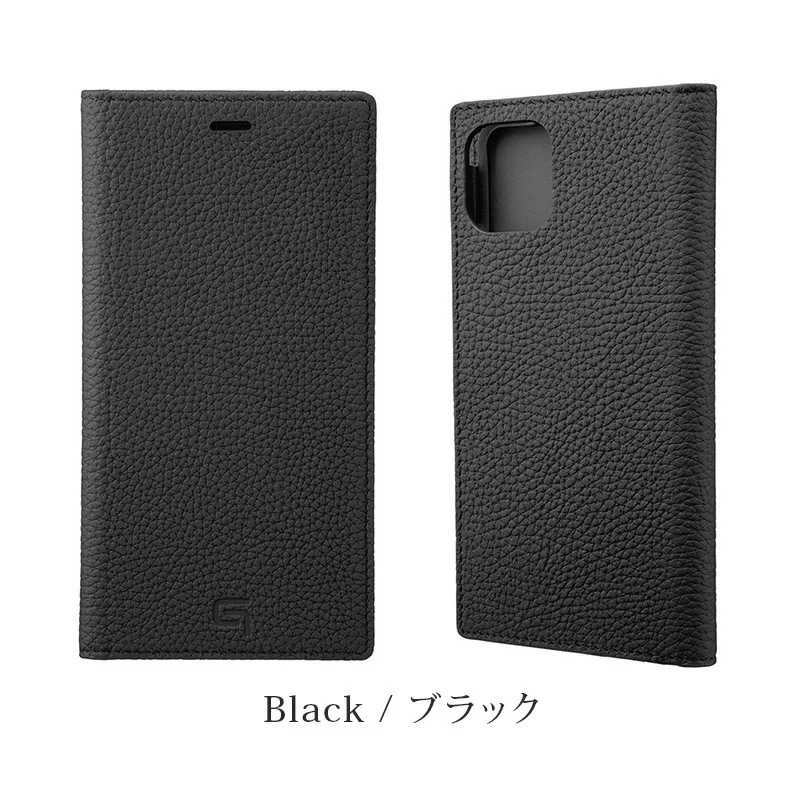 GRAMAS グラマス Shrunken-calf Genuine Leather Book Case。ブラック Black。