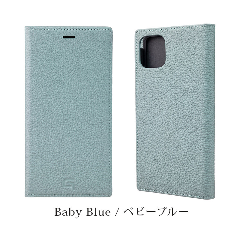 GRAMAS グラマス Shrunken-calf Genuine Leather Book Case。ベビーブルー Baby blue。