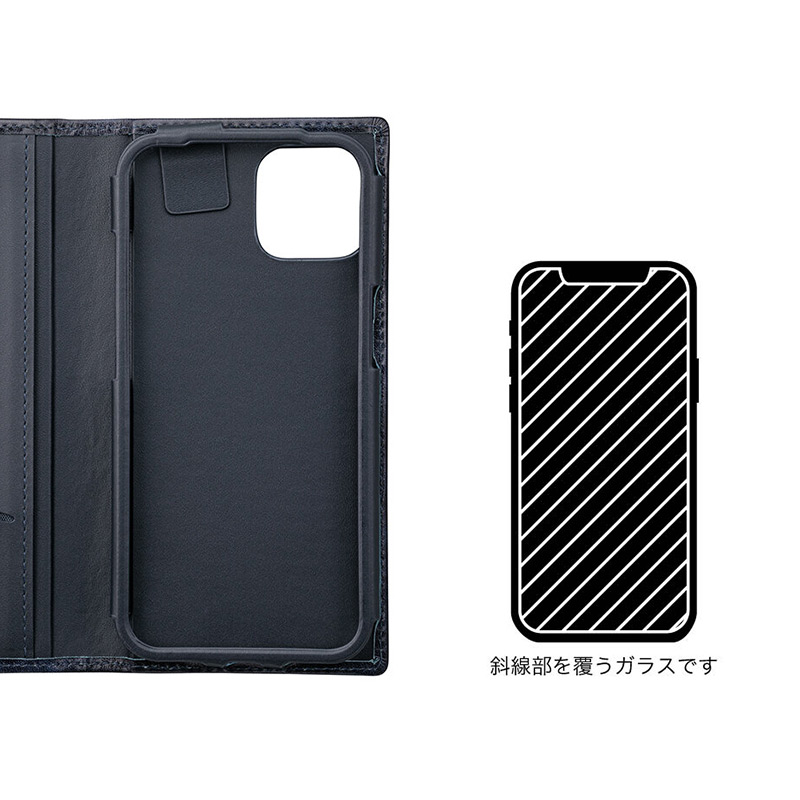 GRAMAS手帳型ケース専用 画面保護 強化ガラス iPhone13 mini Pro Max 指紋防止 超透明