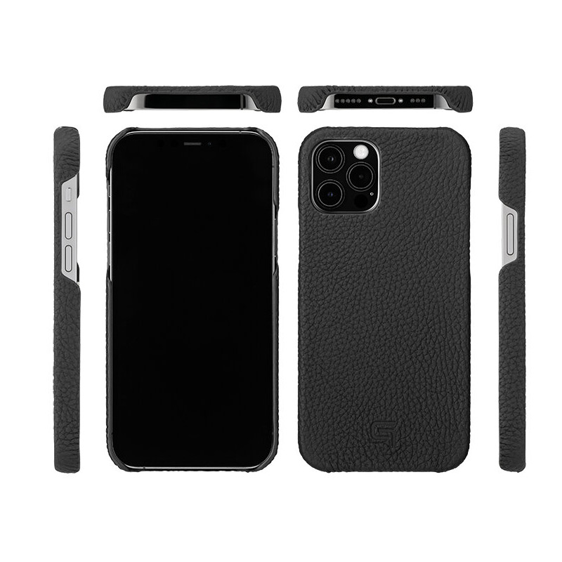 iPhone背面ケース。GRAMAS グラマス Shrunken-calf Leather Shell Case。専用設計のポリカーボネート芯材を使用し、無駄が一切ない仕様にしたことで、GRAMASの本革ケースの中でも最も薄くシンプルなケースになっています。