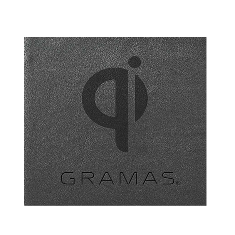 iPhone背面ケース。GRAMAS グラマス Shrunken-calf Leather Shell Case。ケースを装着したままワイヤレス充電が可能です。ワイヤレス充電を行うにはQi規格のワイヤレス充電器が必要です。