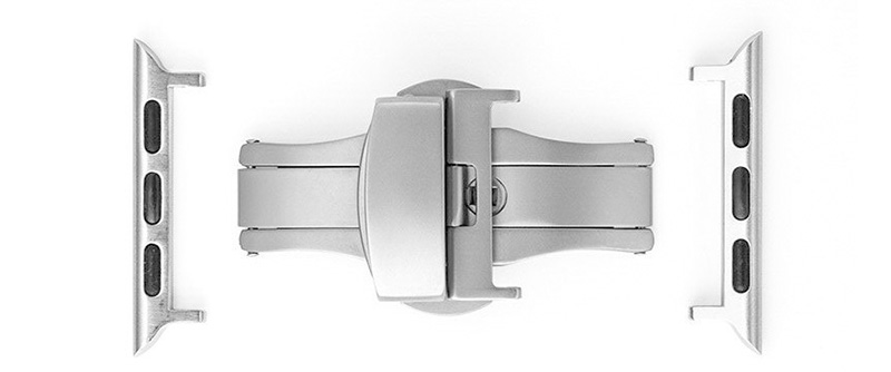 バンドを折り曲げることなく簡単着脱ステンレス製Dバックル