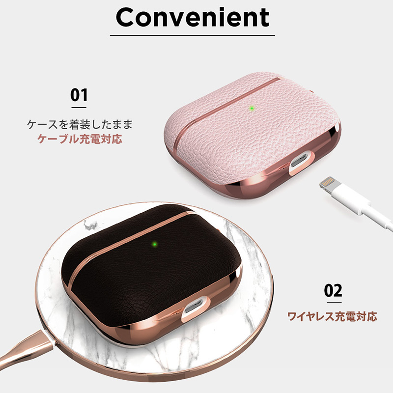 ケースを着装したままケーブル充電や無線充電にも対応しています。