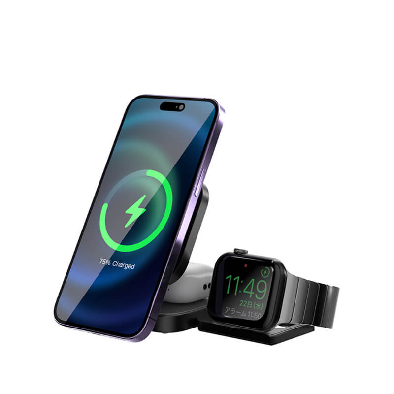 Hacray 3in1 折りたたみワイヤレス充電スタンド