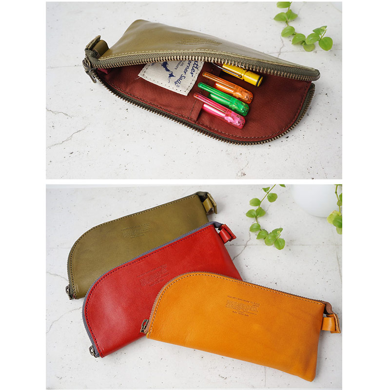 Butler Verner Sails 牛革ラウンドジップペンケース