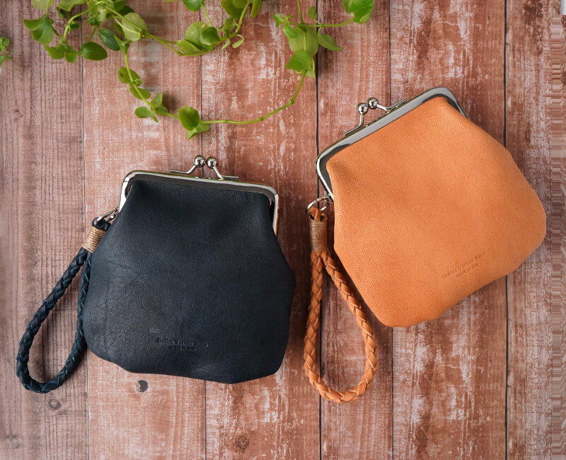 ホースレザーがま口ミニウォレット