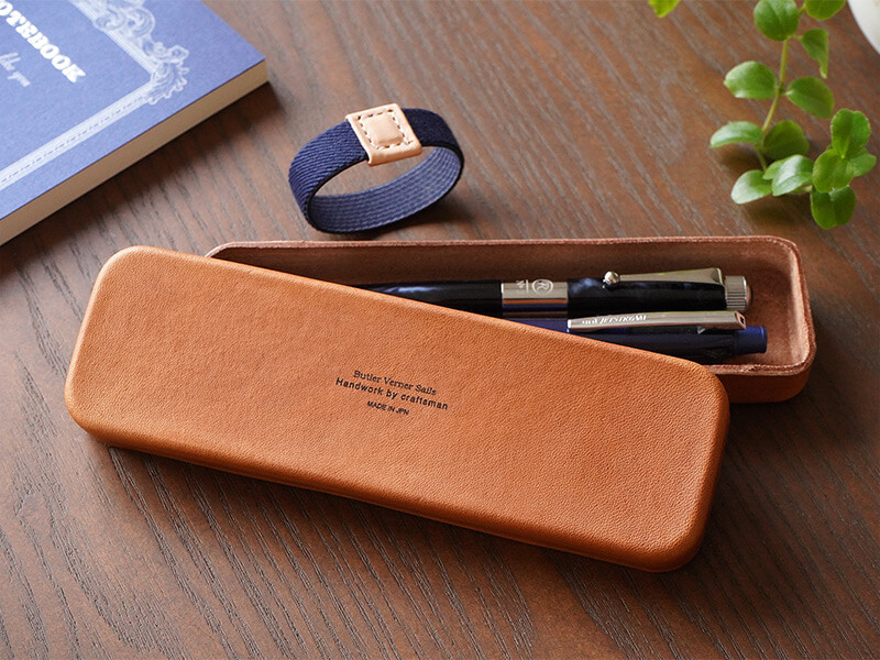 栃木レザー　モールドレザーペンケース
