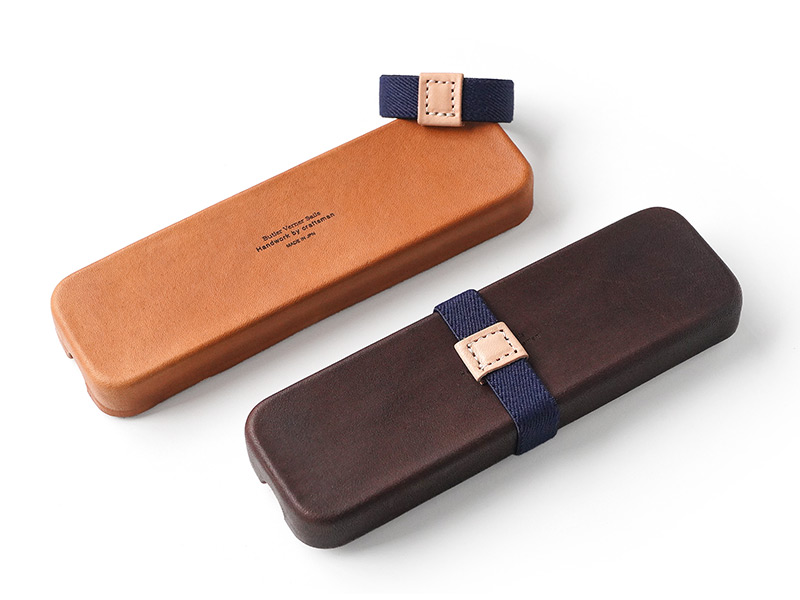 栃木レザーのシンプルなペンケース