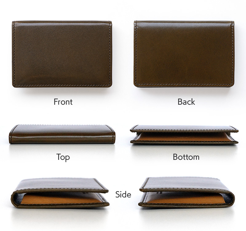 スリムでおしゃれなキップレザー名刺入れ