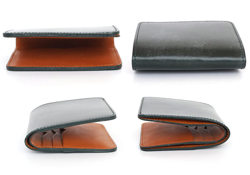 ※使い始めは革が硬いため開くことがありますが、お使いいただくうちに革が馴染んできます。