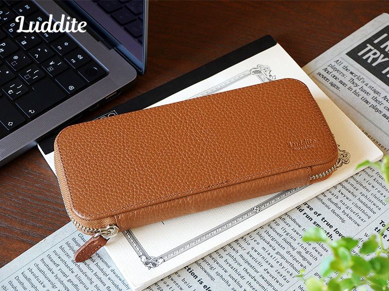 ADRIA Leatherラウンドジップ ペンケース