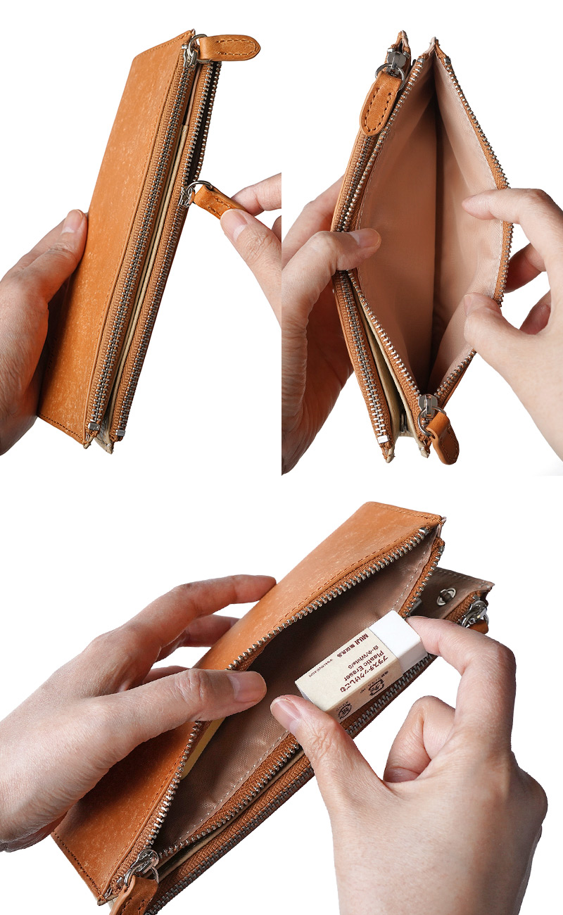 便利なファスナーポケット付き