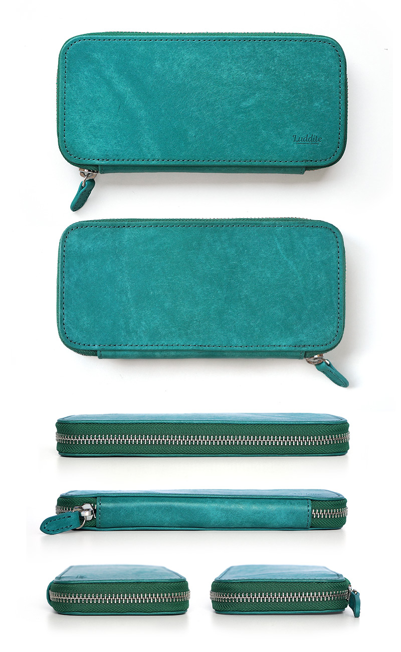 ティールの青緑が美しい、マヤレザー製ペンケース