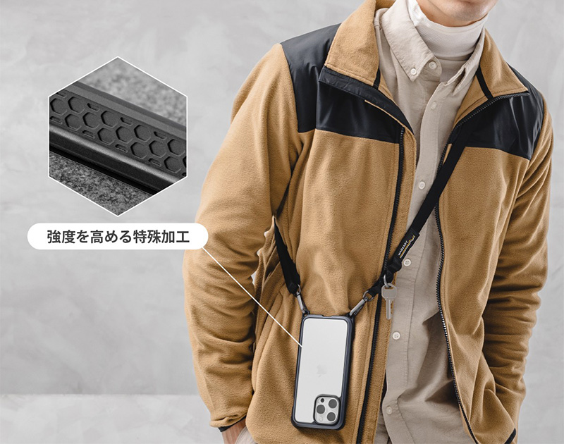 コーナープロテクションのある衝撃に強いスマホケース