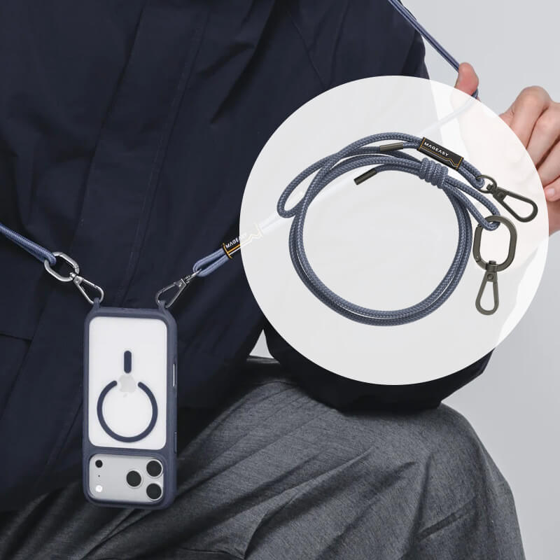 柔らかい丸紐タイプのストラップ