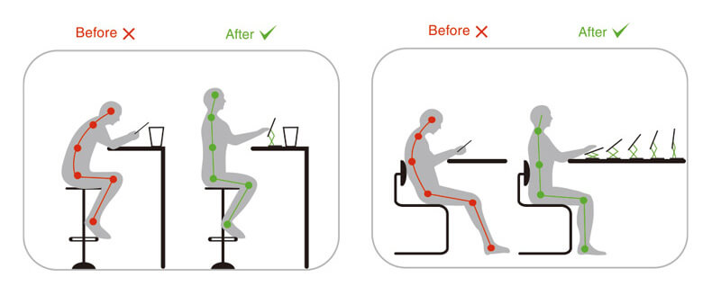 目線を上げて正しい姿勢をキープ