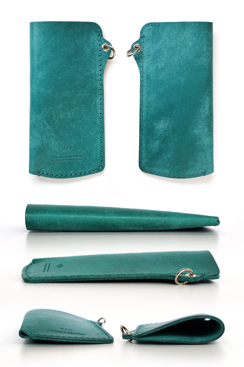 イタリアンレザー メガネケース DUCT MY-161 MAYAレザー ブルーグリーン