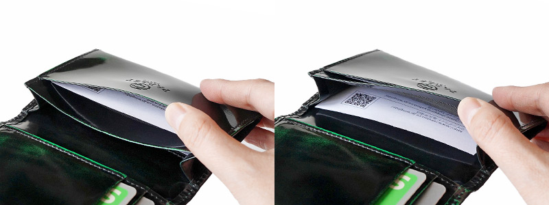 メインポケットには名刺を20枚程度、収納することができます。