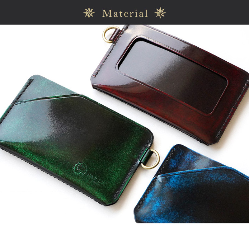 エナメルのような光沢感のあるキメの細かい牛革キップを使用。