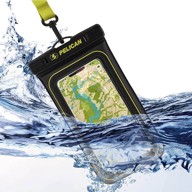 防水ポーチ Marine Waterproof Floating Pouch - Black/Lime Green 6.5インチ程度のスマホまで対応
