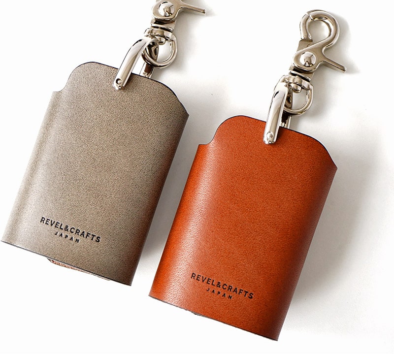 本革キーケースには刻印が施してあります